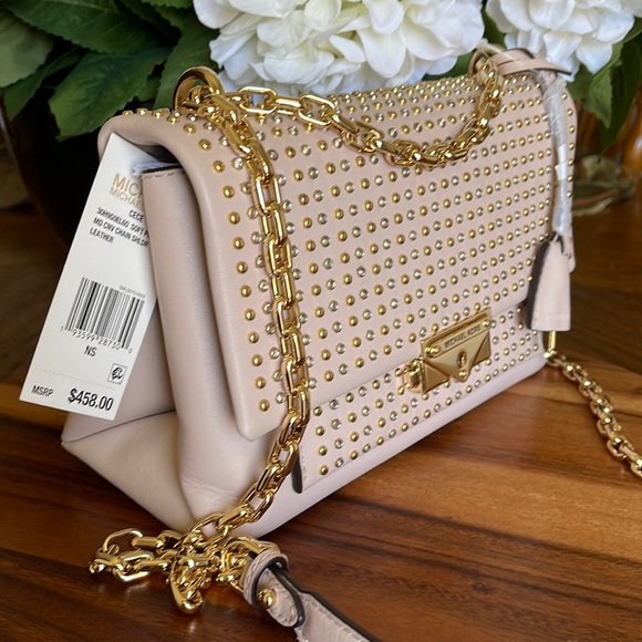 Micheal kors Studded Leather Chain Shoulder Bag - Picture 6 of 16